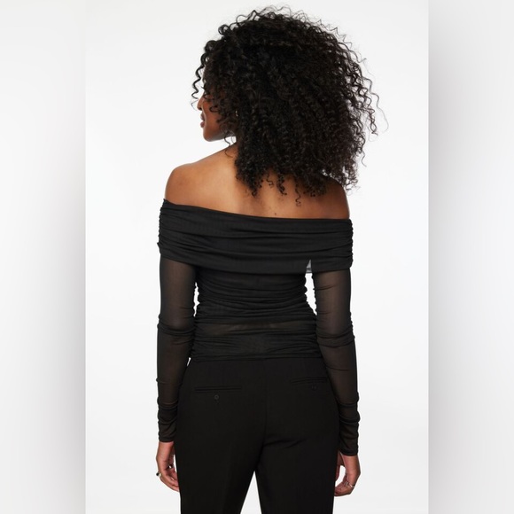 Mesh Off Shoulder Top | Dynamite - Picture 3 of 4